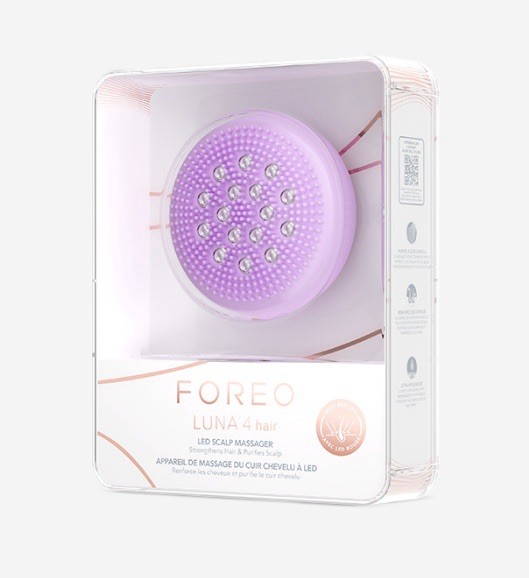 NiB FOREO Luna 4 hair LED redlight therapy hair growth scalp massager lavender