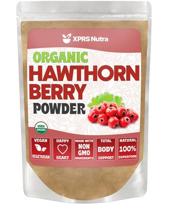 ORGANIC HAWTHORN BERRY POWDER for Cardiovascular Support Vegan Heart Friendly