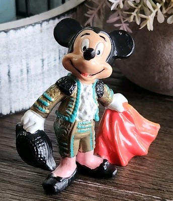 RARE Mickey Mouse Matador/ Bull Fighter figure, Bullyland Disney VTG 80s Germany