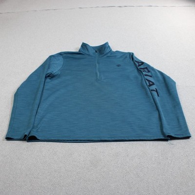 Ariat AriatTEK Pullover Women Medium Blue 1/4 Zip Fleece Mock Neck Base Layer