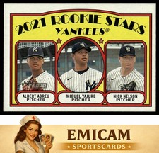 2021 Topps Heritage #363 Albert Abreu / Miguel Yajure / Nick Nelson