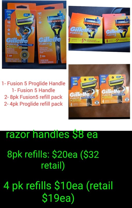 🔥Gillette Fusion5 ProGlide MEGA Lot!  2 Handles, 27 Refill Cartridges