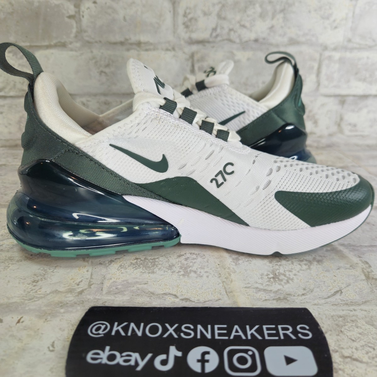 Nike Air Max 270 White Vintage Green Sneaker HQ3421 100 Women's