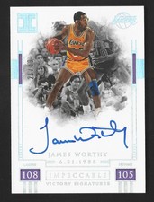 2017-18 Panini Impeccable James Worthy Victory Signatures Auto Holo Silver 21/49