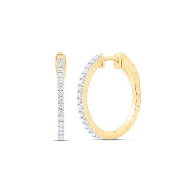 Runde Creolen mit natürlichen Diamanten 0,59 kt Gelbgold