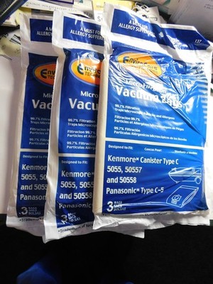 9 Enviro Care Micro Filter vacuum bags Kenmore 5055 canister vacuum  3 -3 packs