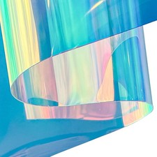 Holographic Clear Vinyl Roll 30 Gauge Iridescent Transparent TPU 11.8x54 Inch