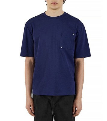 Krost Men's Navy Blue Oversized 100% Cotton Rivet Pocket T-Shirt Size Large NWT
