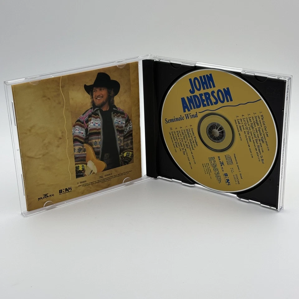 John Anderson – Seminole Wind CD 1992 BNA Records Country Album Straight Tequila Foto 3 de 3