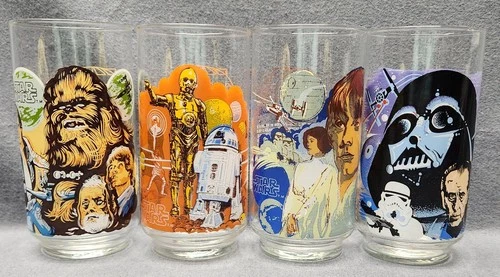 Complete Set 1977 Star Wars Burger King Coca Cola Coke Vintage Glasses Unused