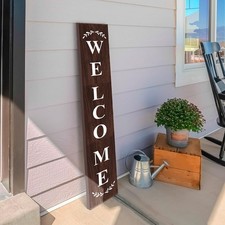 47 x 8 Inches Welcome Sign for Front Door Porch Standing Rustic Farmhouse Por...