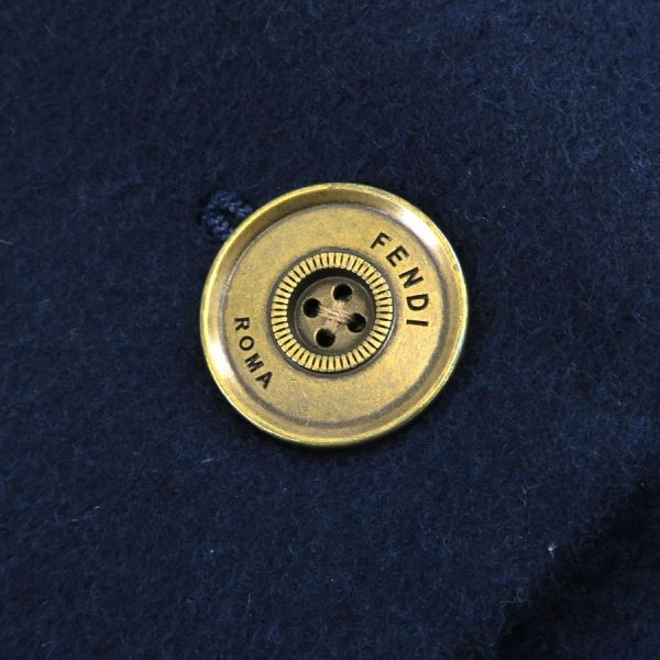 FENDI Coat FF8764 Blue Wool Silk Mink Fur Women's B Rank thumbnail 6