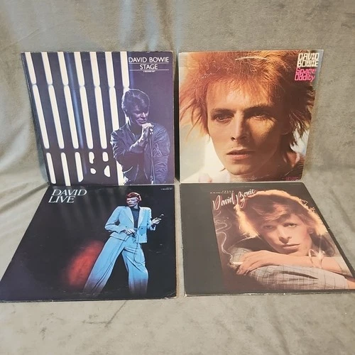 David Bowie Job Lot 4 Vinyl LP Records Space Oddity Stage Live Young Americans