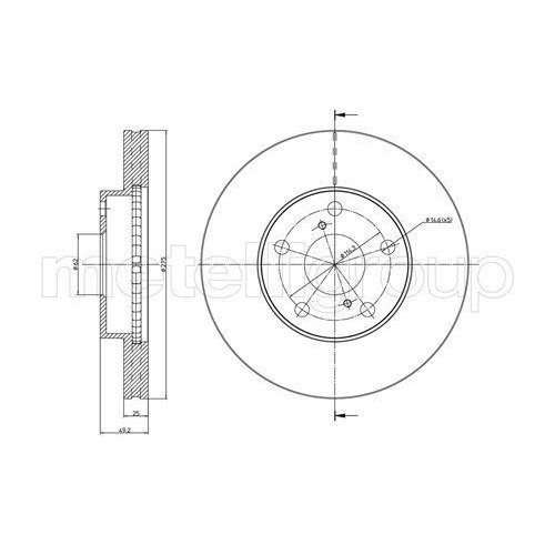 Bremsscheibe Metelli 23-0801C FüR Toyota Vorderachse-image