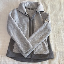 The North Face Women s Fleece Jacket Gray Full Zip Soft Pile Size S.