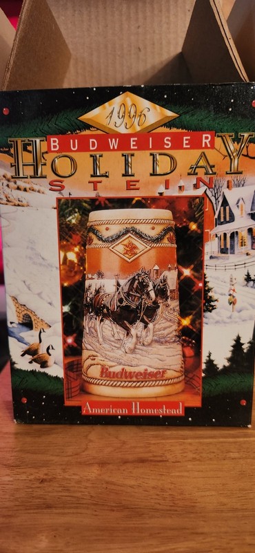 Budweiser 1996 Holiday Stein American Homestead Edition