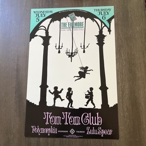 TOM TOM CLUB Fillmore 1989 CONCERT POSTER Polymorphia Zulu Spear TALKING HEADS