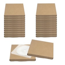 25 PCS CD Mailer Boxes 4.96x5.7x0.47 Inch Small Brown Corrugated Cardboard