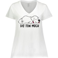 Inktastic Napping Dis Tew Much Great Pyrenees Women's Plus Size V-Neck Animals