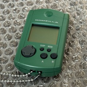 Sega Dreamcast Godzilla Green VMU Visual Memory Unit + Dust Cover HKT-7000 Japan