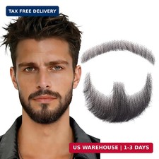 Ailsa Fake Mustache Realistic Beard 100 Human Hair Full Hand Tied Facial Hair B