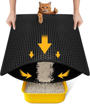 Cat Litter Mat Compact Size 23.6''X14.6'' for Small Spaces, Upgrade Waterproof Lea