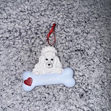 Personalized Poodle Dog Name Christmas Ornament Figure Heart Valentines Day