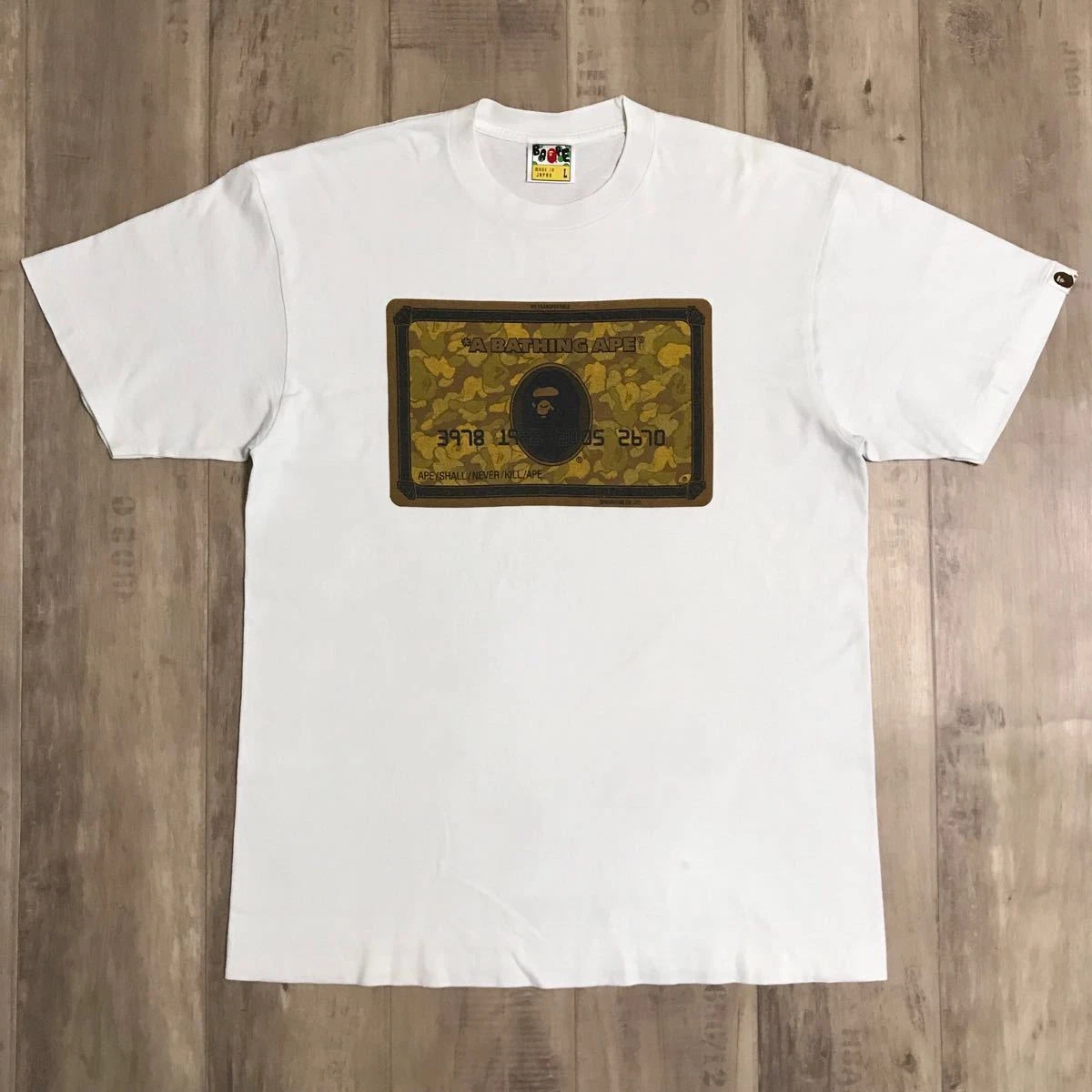 BAPE NFS limited Gold card T-shirt NIGO White A Bathing Ape Size L | eBay