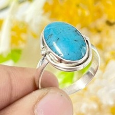 Natural Arizona Turquoise Ring,925 Sterling Silver,Handmade Ring,Women's Ring