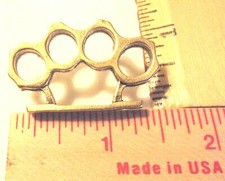 brass knuckles pin vintage collectible old biker vest hat weapon knuckle pinback