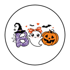 30 Halloween ghost boo stickers labels tags envelope seals party favors