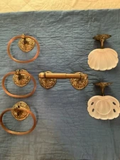 MCM Franklin Brass 6 Piece Bathroom Accessories Set 3 Towel Rings + Eldorado