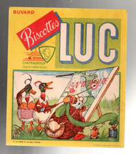 BUVARD -  Biscottes LUC. La tortue et les deux canards. TBE (CLA109)