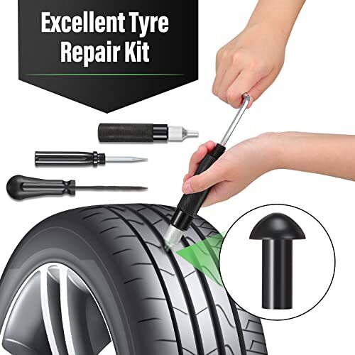 8 Packs Tire Plugger Repair Kit Mushroom Tire Plug Kit Heavy Duty Tire