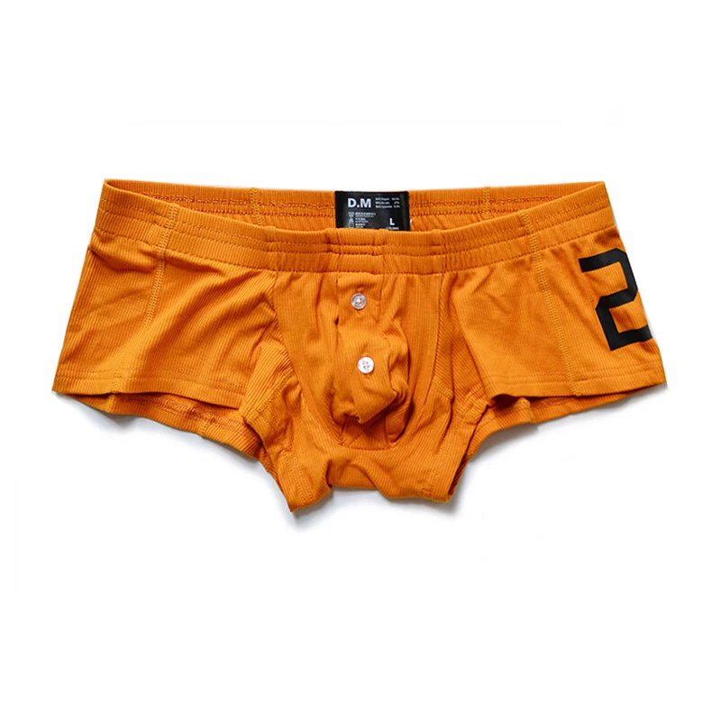 Ropa interior sexy para hombre Calzoncillos boxer suaves Pantalones cortos Calzoncillos Botón tiro bajo Foto 3 de 4