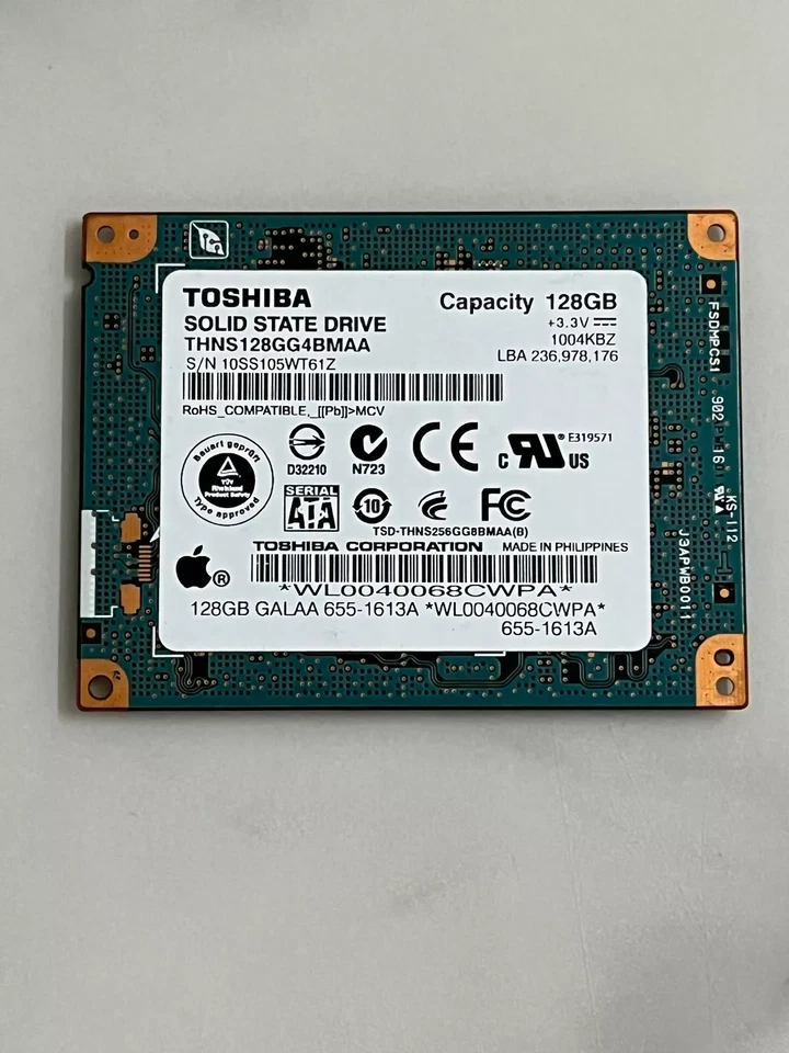 THNSNC128GMLJ 128GB SSD REPLACE HS12UHE FOR APPLE MACBOOK AIR 2008 Later A1304 - Image 2 of 4