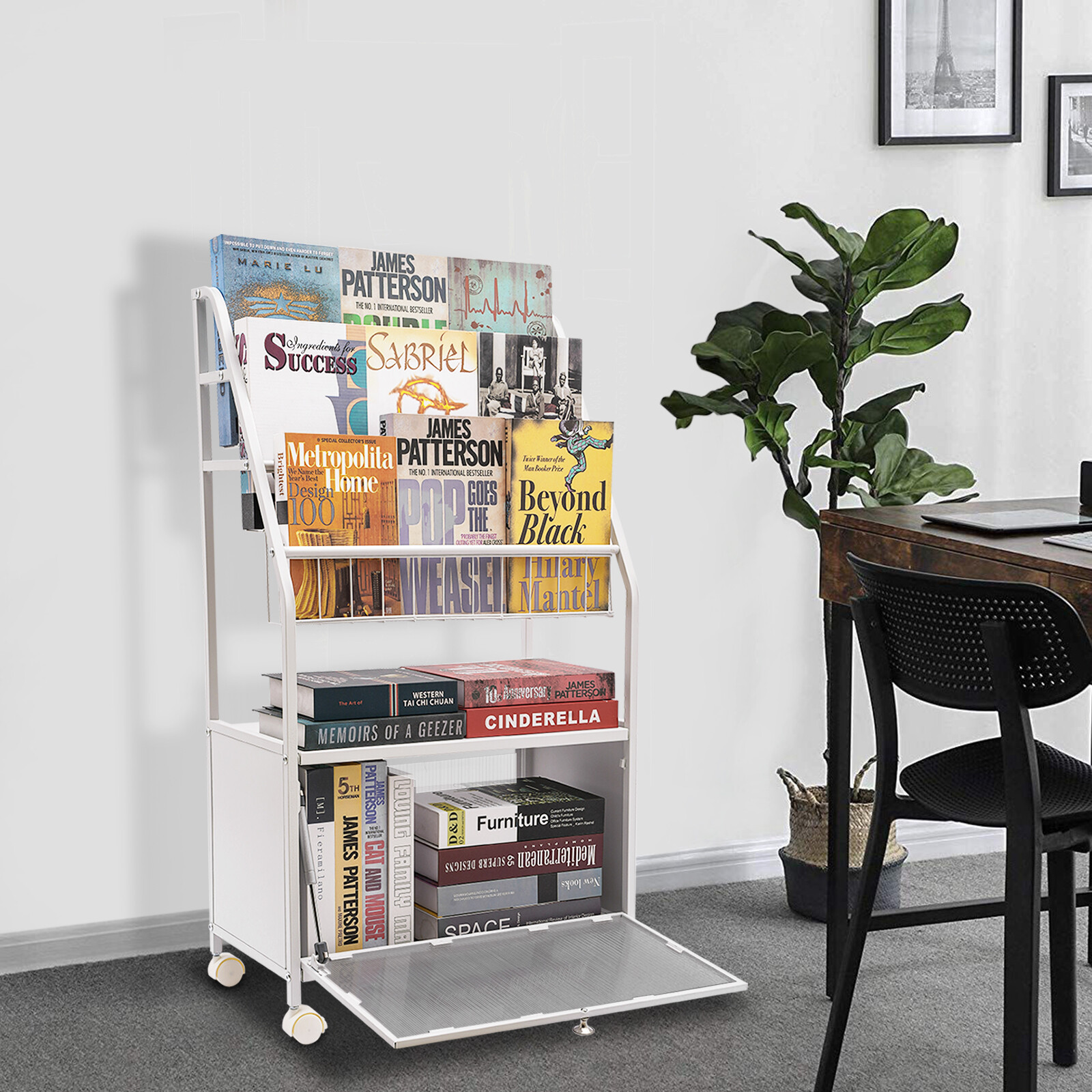 5-Tier Kids Bookcase Display Stand for Book Organizer Storage