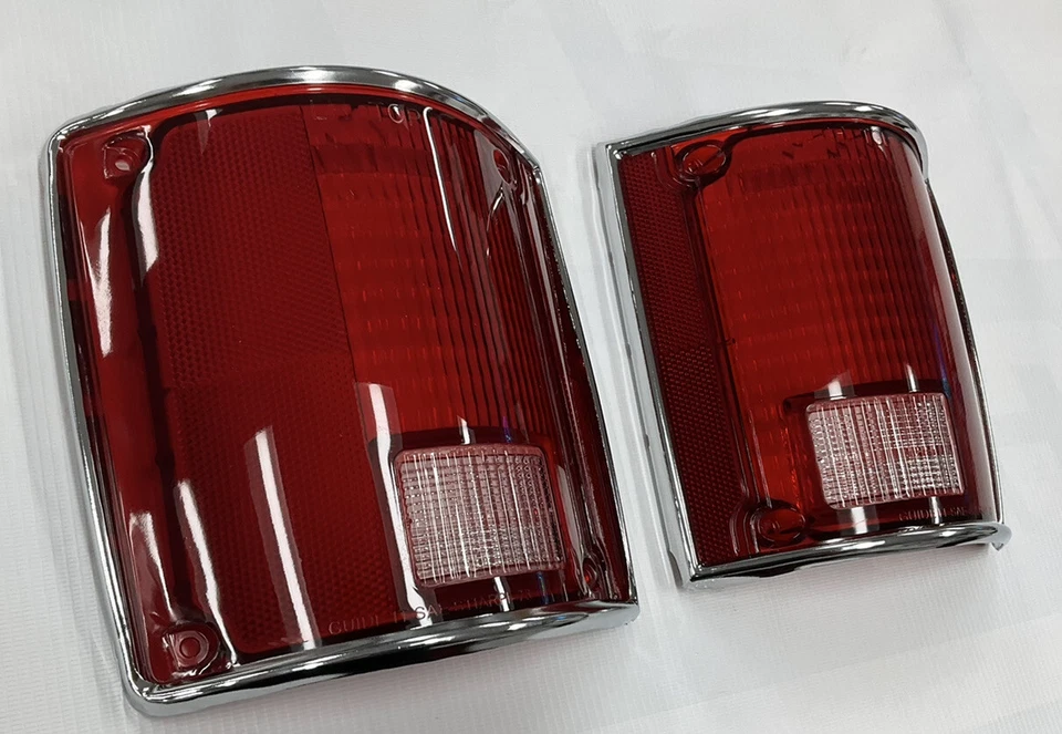 Chevrolet C10 K10 GMC 1973-1991 luces traseras lámpara con bisel cromado par rojo Foto 3 de 4