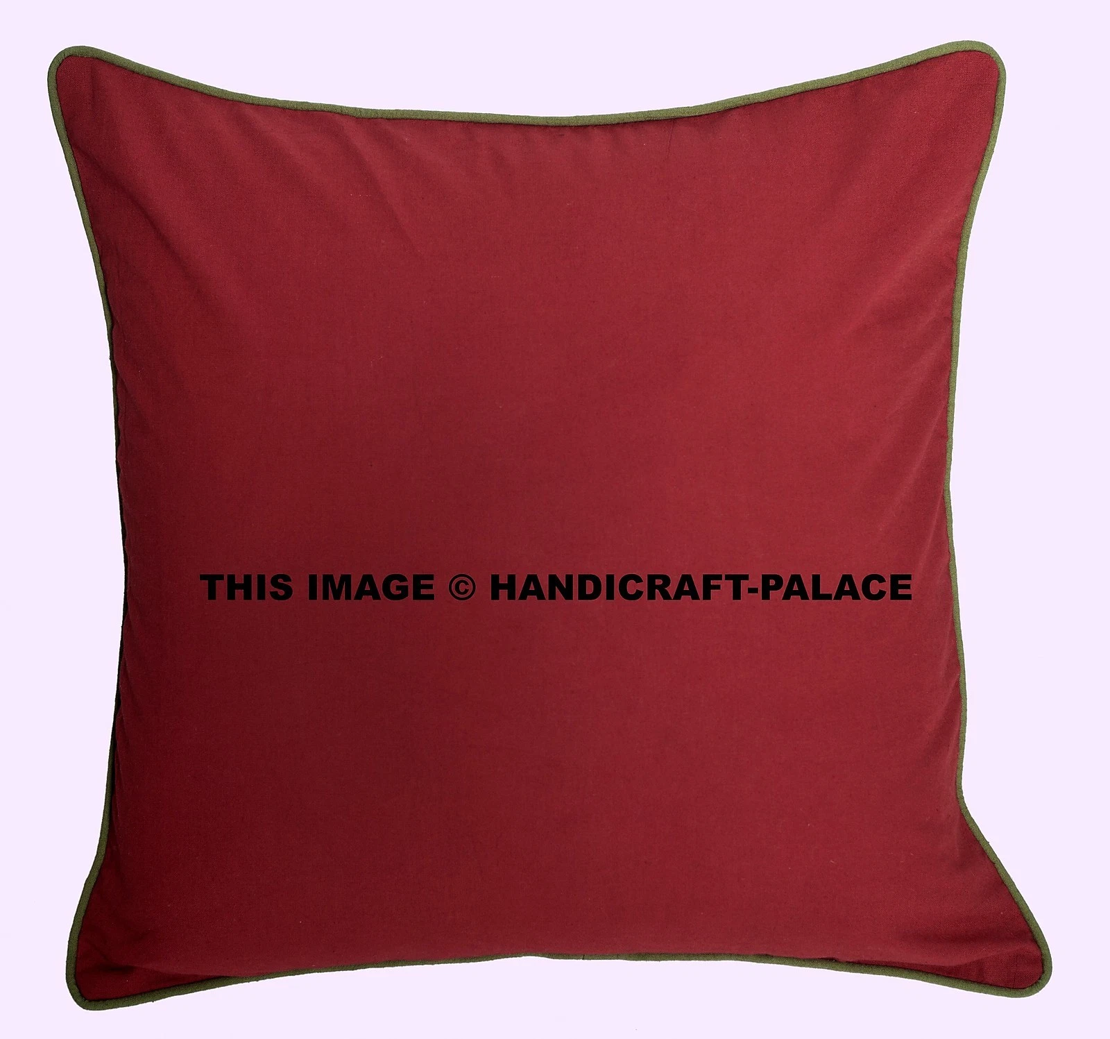Maroon Cotton Soild Plain Throw Pillow Case Cushion Cover Zipper-16"x40cm Indien