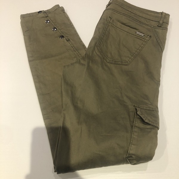 Decjuba Cargo Pants Size 8 Khaki Green, High Rise Straight Leg EUC