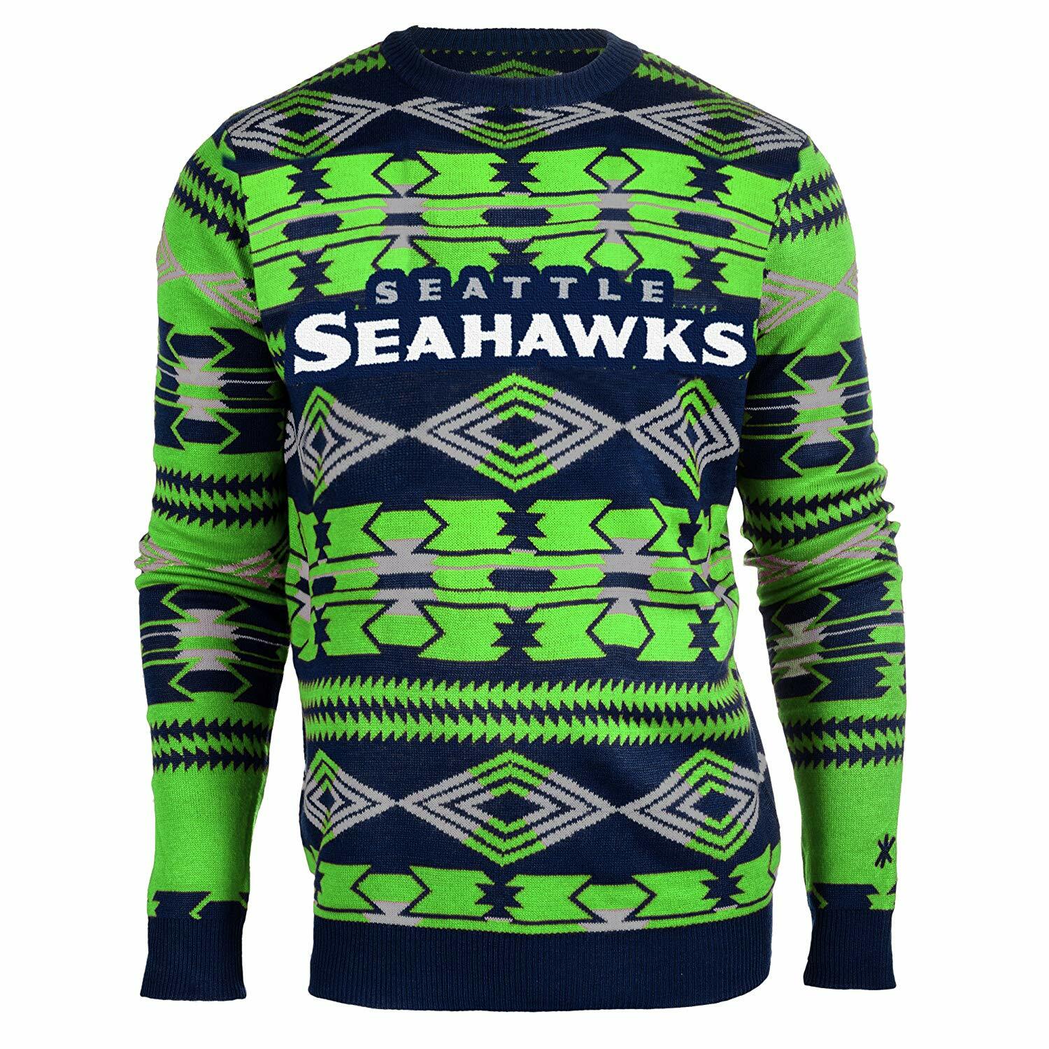 Вечно коллекционируемый мужской свитер NFL Seattle Seahawks 2015 Aztec Ugly от NFL.