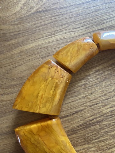 Stunning Large Yellow Amber Necklace Choker Art Deco Style one of a kind gift - Picture 10 of 11