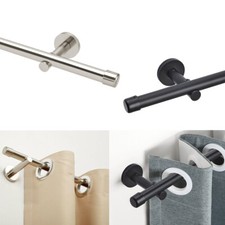 1-läufig 100-400 cm Gardinenstange Wandmontage Vorhangstange 20mm Edelstahloptik