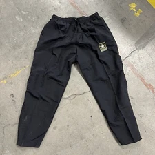 Medium US Army PT Pants Mens Black Military Training Windbreaker Nylon
