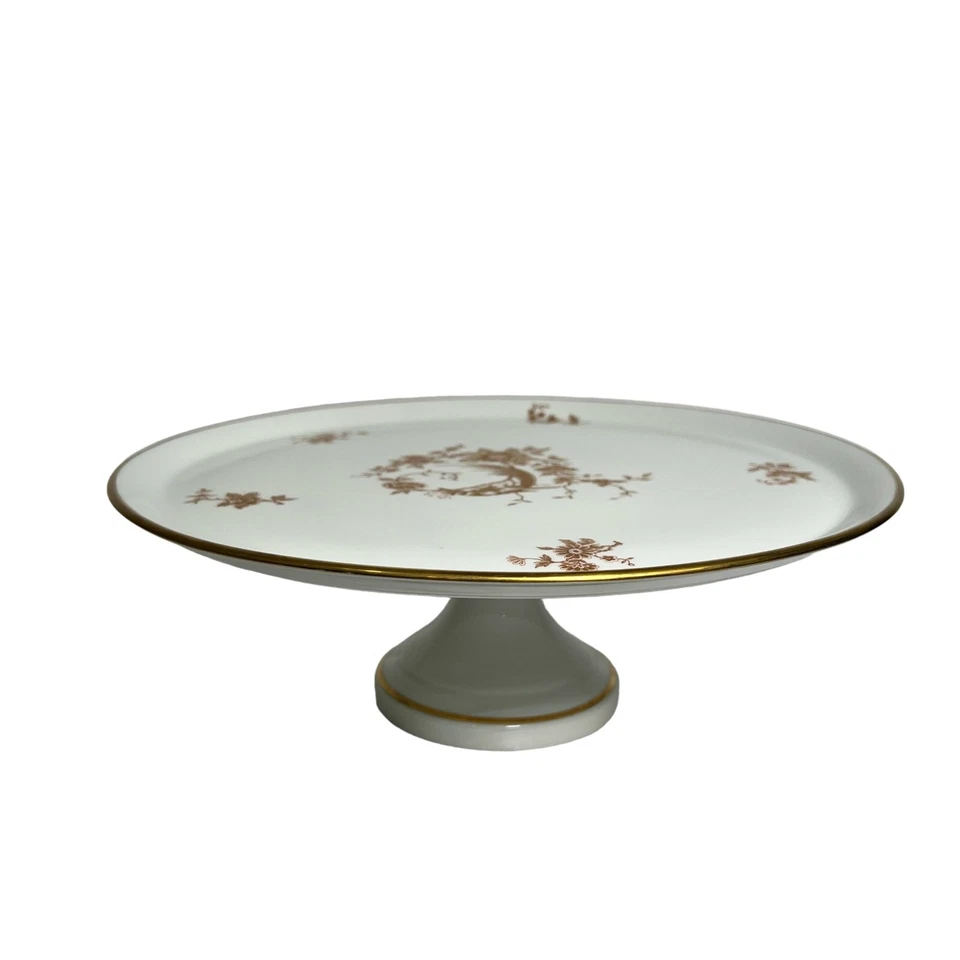 Exclusivite Chamart Limoges France Porcelain Bird Of Paradise Pedestal Cake Tray - Изображение 4 из 4