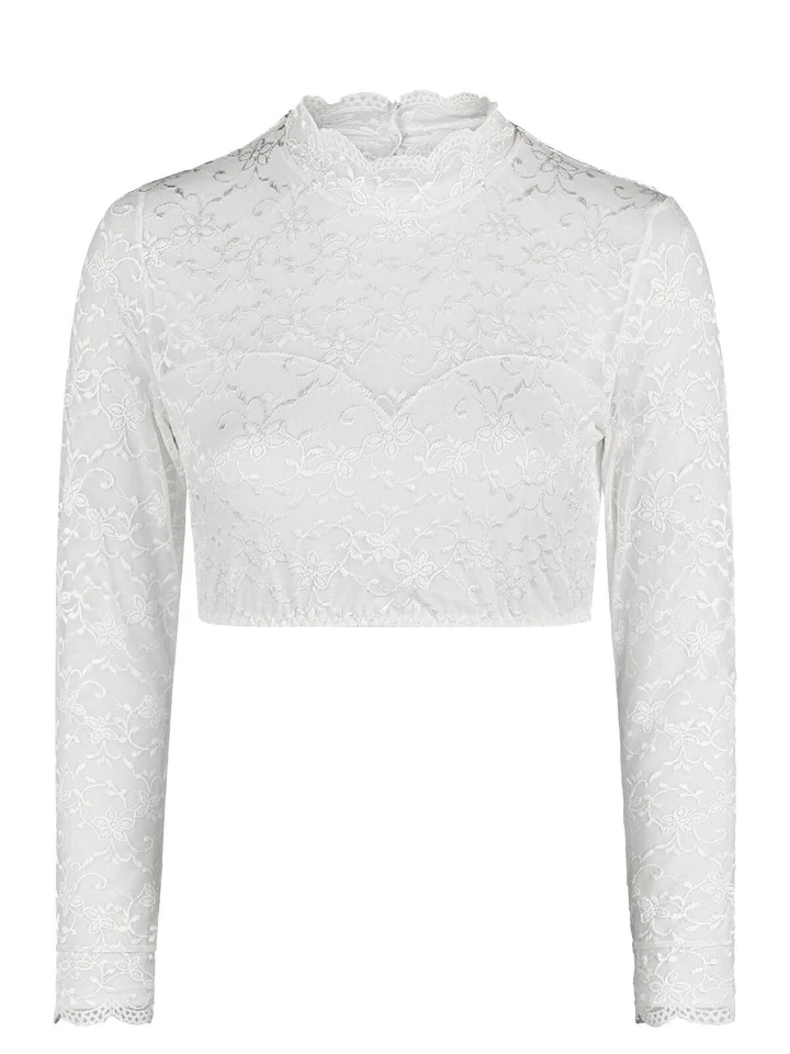 Nina von C. Elvira 48 470 971 0 Dirndlbluse langarm weiss, champagner, schwarz - Bild 3 von 3