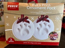Dog Or Cat Pet  s Paw Print 2 Christmas Ornaments Wall Hangings DIY Craft Kit NIB