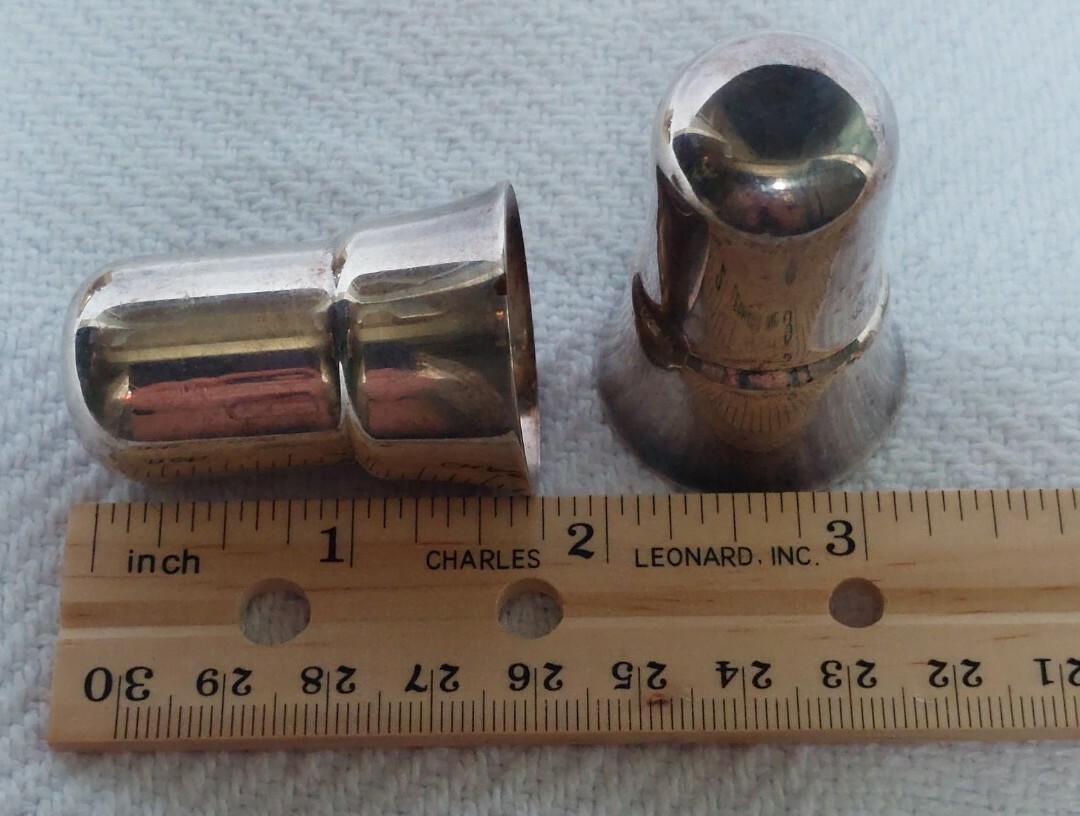 Two Pairs of Vintage Metal Tapered Candle Holders Inserts Silver & Goldtoned