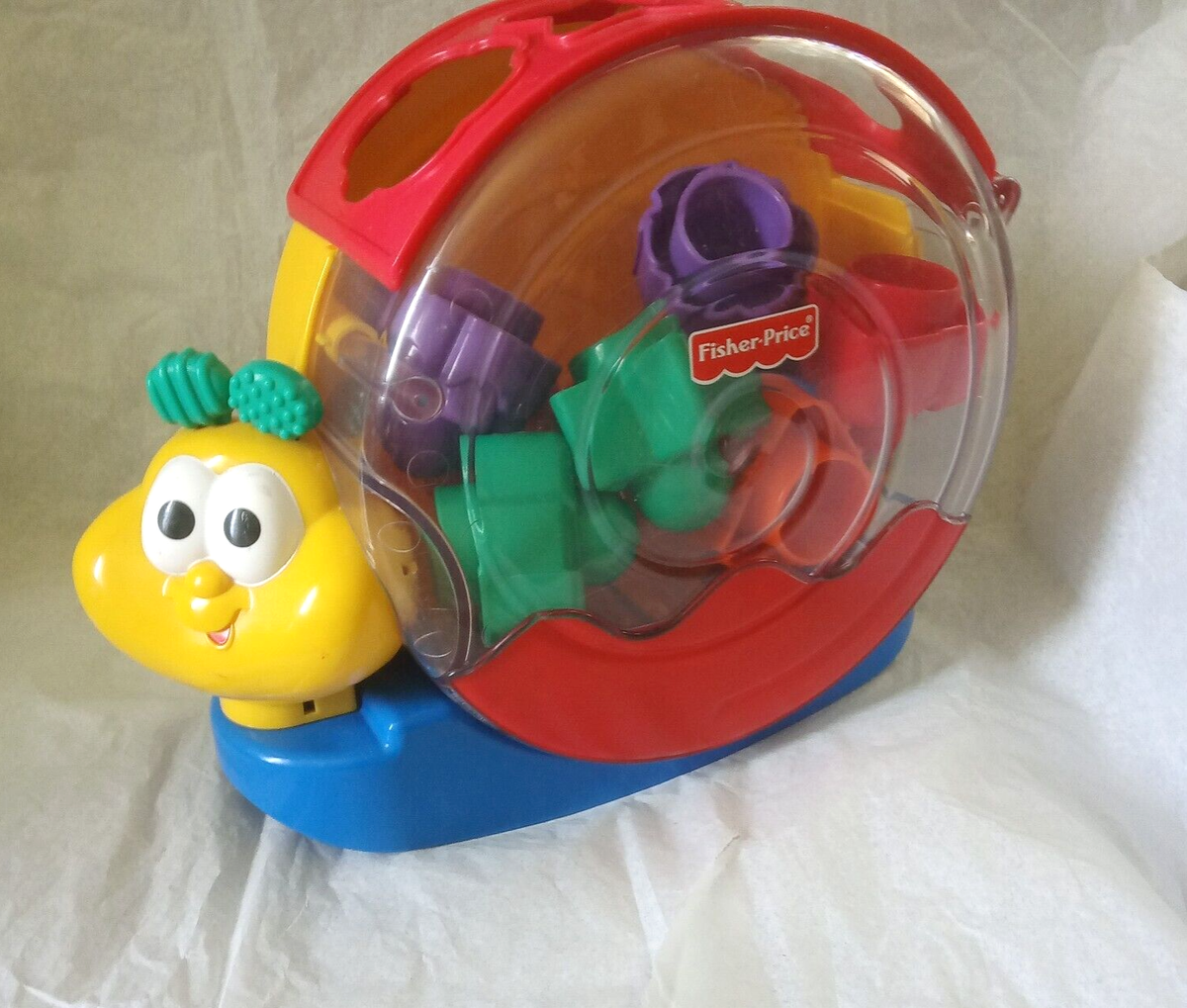 Vintage Fisher Price Snail Shaped Musical Toy Shape Sorter