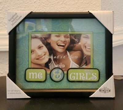 NIB - New View ''Me & My Girls'' Shadowbox 4'' X 6'' Black Wood Decorative Frame